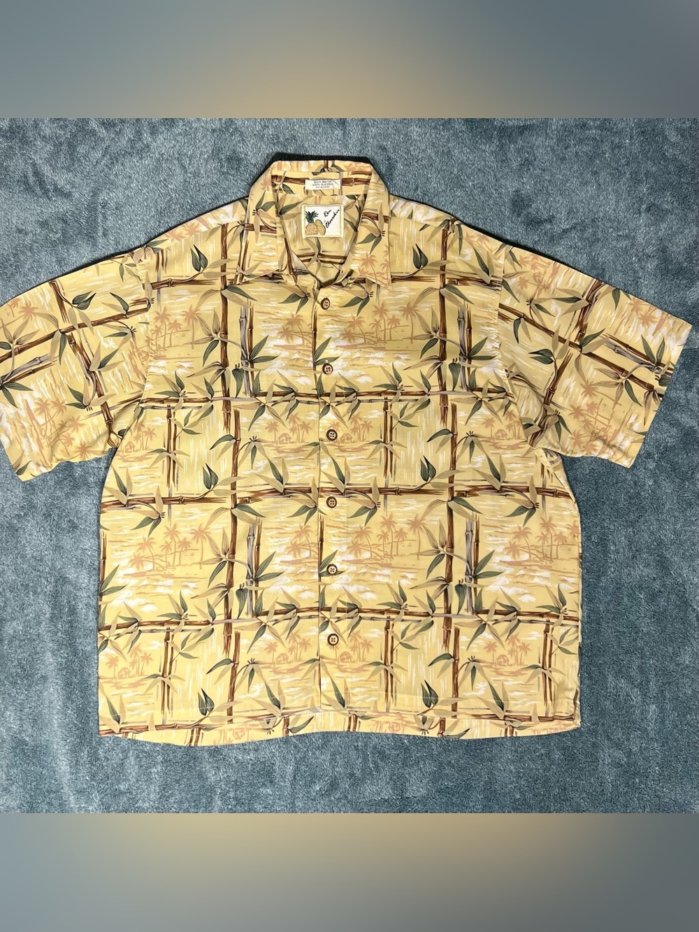 Ron Chereskin Tropical Bamboo Hawaiian Rayon Shirt L-XL